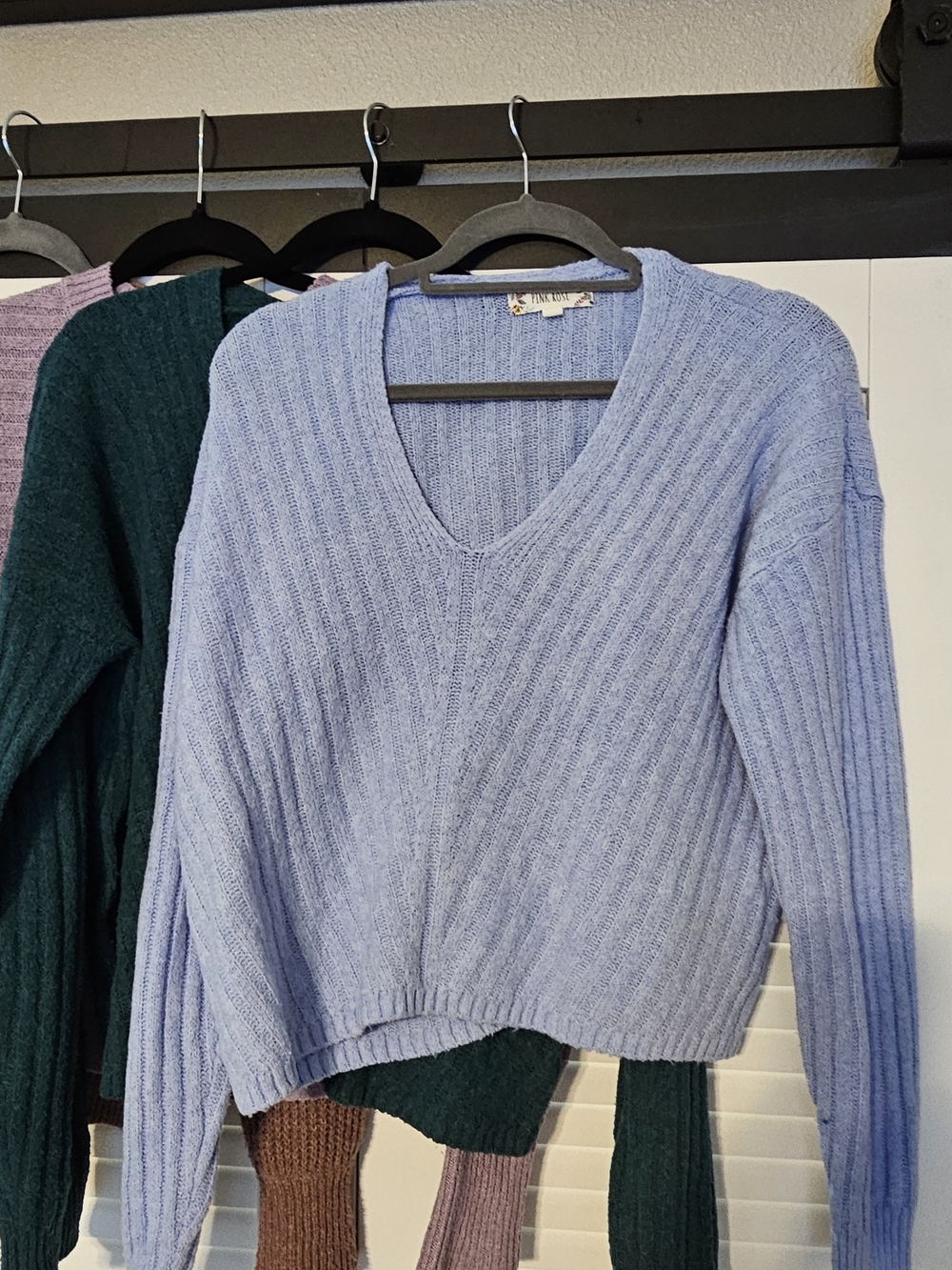 Pink Rose Ribbed Sweaters - Picture 5 of 7